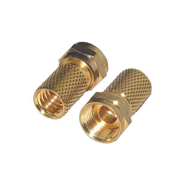 100x F-Stecker 7mm Gold