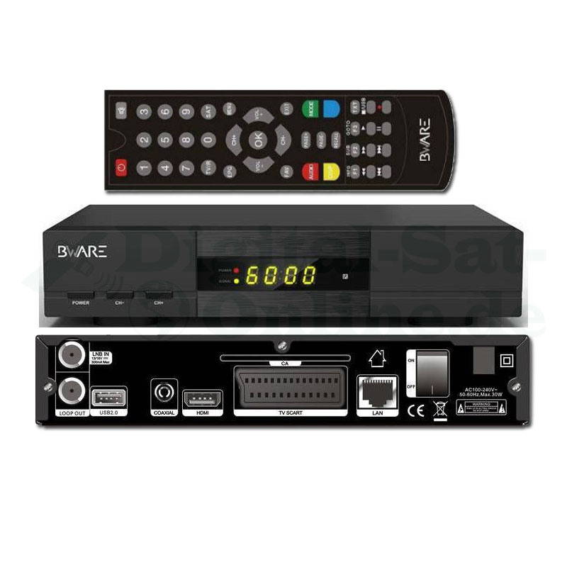Digitaler SAT Receiver BWare HK 490 CA 1080p Full HD LAN USB HDTV NEU