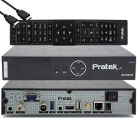 Protek X2 Combo 4K - UHD HDR DVB-S2 & DVB-C/ T2, OpenATV E2 Linux Sat & Kabel/ T2 Receiver, Smart TV-Box, Media Player, 1x CA, USB 3.0 + WiFi