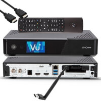 VU+ UNO 4K SE - UHD HDR 1x DVB-S2 FBC Sat Twin Tuner E2 Linux Receiver + 150 Mbit WiFi Stick (B-Ware)