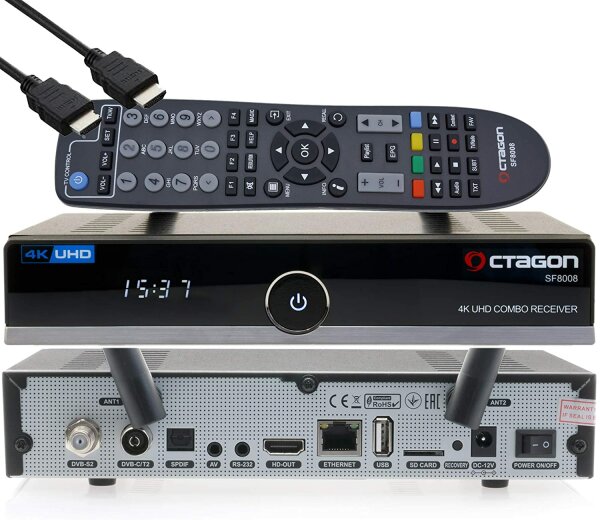 OCTAGON SF8008 4K UHD E2 DVB-S2X & DVB-C/T2 Linux Combo Receiver (B-Ware)