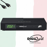 DIGIQuest Ti9 DVB-S2 Full HD Sat Receiver HEVC, TiVuSat zertifiziert mit TiVuSat HD Karte inkl. EasyMouse HDMI Kabel (nicht aktiviert)