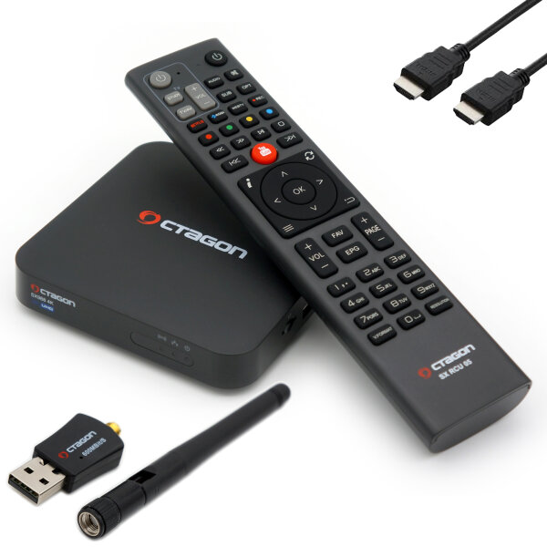 OCTAGON SX988 4K UHD IP H.265 HEVC IPTV Smart TV Set-Top Box + 600 Mbit/s 5G WLAN Stick