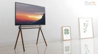EasyLife - Design STAFFELEI 4-Bein TV Stativ mit LED Ambiente Beleuchtung bis 70 Zoll & 40 kg Fernseher / Monitor