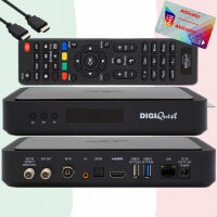 TiVuSat Karte 4K UHD + DIGIQuest Q90 4K H.265 S2+T2 Combo...