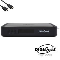 TiVuSat Karte 4K UHD + DIGIQuest Q90 4K H.265 S2+T2 Combo Receiver - TiVuSat zertifiziert (Karte aktiviert)