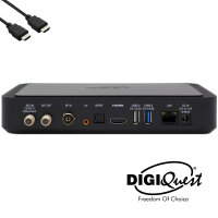 TiVuSat Karte 4K UHD + DIGIQuest Q90 4K H.265 S2+T2 Combo Receiver - TiVuSat zertifiziert (Karte aktiviert)