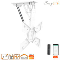 EasyLife - TV Deckenhalter Smart Home elektrisch schwenkbar 23 bis 55 Zoll, VESA bis 400x400 (weiß)