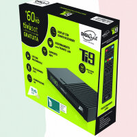 DIGIQuest Ti9 Sat Receiver DVB-S2 Full HD HEVC Tivusat zertifiziert mit aktivierter HD Karte – Italienisches Fernsehen (RAI, Mediaset, LA7) Hotbird 13° + HTS e-com HDMI Kabel