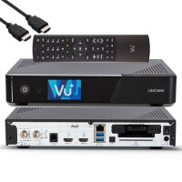 VU+ UNO 4K SE - UHD HDR 1x DVB-S2 FBC Sat Twin Tuner E2 Linux Receiver, YouTube, Satellit Festplattenreceiver, CI + Kartenleser, Media Player, USB 3.0 +  1TB HDD Festplatte (B-Ware)