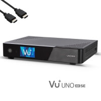 VU+ UNO 4K SE - UHD HDR 1x DVB-S2 FBC Sat Twin Tuner E2 Linux Receiver, YouTube, Satellit Festplattenreceiver, CI + Kartenleser, Media Player, USB 3.0 +  1TB HDD Festplatte (B-Ware)