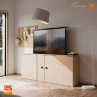 EasyLife - TV Lift / TV Bodenständer elektrisch mit Smart Home Steuerung & Fernbedienung, 37 bis 65 Zoll, VESA bis 600x400 (schwarz)
