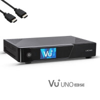 VU+ UNO 4K SE - UHD HDR 1x DVB-S2 FBC Sat Twin Tuner E2 Linux Receiver, YouTube, Satellit Festplattenreceiver, CI + Kartenleser, Media Player, USB 3.0 + 300 Mbit WiFi Stick