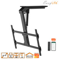 EasyLife - TV Deckenhalter V2 Smart Home elektrisch schwenkbar und drehbar, 37 bis 75 Zoll, VESA bis 600x400 (schwarz)
