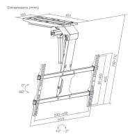 EasyLife - TV Deckenhalter V2 Smart Home elektrisch schwenkbar, 37 bis 75 Zoll, VESA bis 600x400 (schwarz)