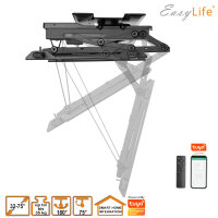 EasyLife - TV Deckenhalter Smart Home elektrisch drehbar und schwenkbar 32 bis 75 Zoll, VESA bis 600x400 (schwarz)
