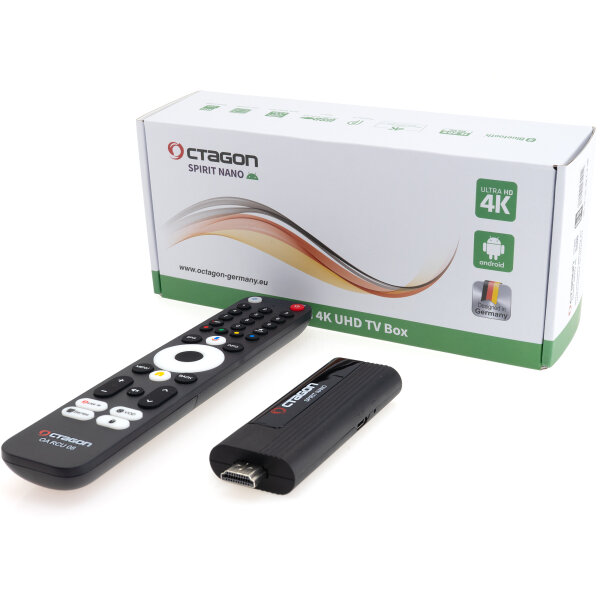 Octagon Spirit Nano 4K UHD Android TV 11 Streaming Stick 5G WLAN, BT 5.1, Widevine L1