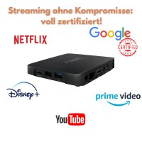 VU+ YAY GO Android TV 4K UHD Streaming Box, Android TV 14, Chromecast integriert, Google zertifiziert