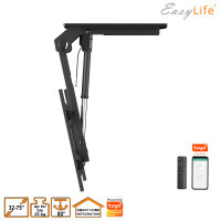 EasyLife - TV Deckenhalter V2 Smart Home elektrisch schwenkbar, 37 bis 75 Zoll, VESA bis 600x400 (schwarz)