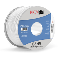MK-Digital SAT Koaxialkabel 100m Weiß 135dB | Stahl...