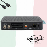 DIGIQuest Q10 DVB-S2 Full HD Sat Receiver HEVC, TiVuSat zertifiziert mit aktivierter TiVuSat HD Karte
