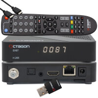 OCTAGON SX87 HD H.265 S2+IP HEVC Set-Top Box - Sat & Smart IPTV Receiver + 300 Mbits WiFi Stick