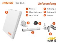Selfsat H50SCR Unicable Antenne incl. 2 Legacy Ausgängen 6 Teilnehmer