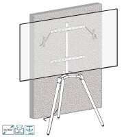 EasyLife - Design STAFFELEI Tripod TV-Stativ - Halterung bis 65 Zoll & 35 kg Fernseher/ Monitor - Schwenkbar & Höhenverstellbar - VESA bis 400x400 (Schwarz/ Buche hell)