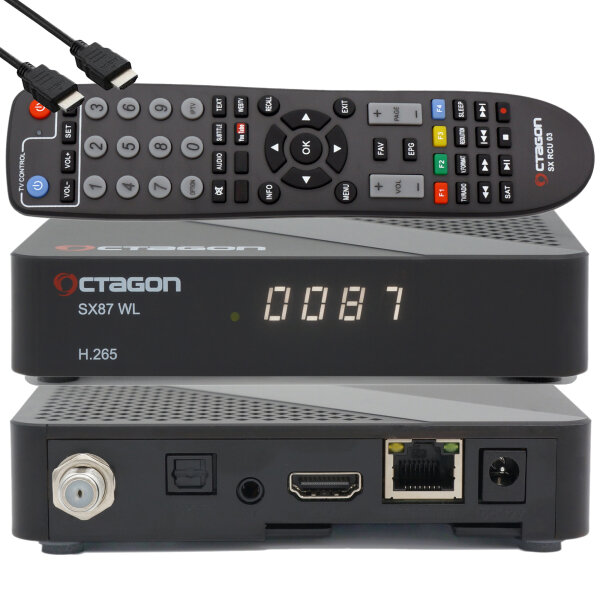 OCTAGON SX87 HD WL H.265 S2+IP HEVC Set-Top Box - Sat &amp; Smart IPTV Receiver mit 150 Mbits WiFi