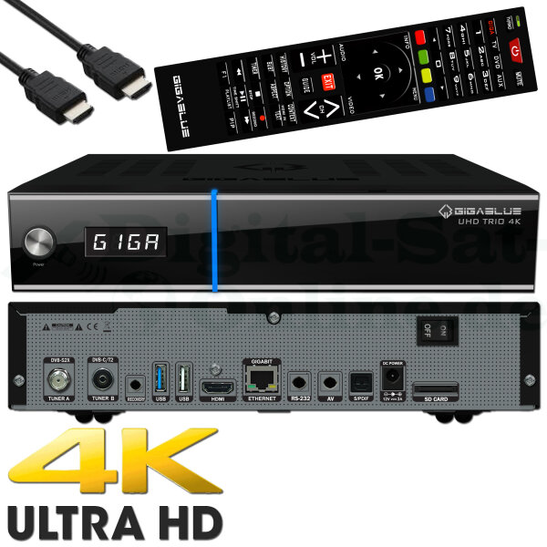 GigaBlue UHD Trio 4K DVB-S2X + DVB-T2/C Combo