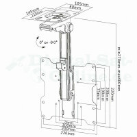 MyWall Klappbarer Deckenhalter für LED/LCD TV 17“-37“ HL12L