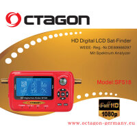 OCTAGON SAT-FINDER Messger&auml;t SF518 LCD HD &amp; UHD 4K USB 2.0 Spektrum