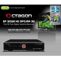 OCTAGON SF2028 HD Sat Twin 3D Optima 2x DVB-S2 Tuner - Schwarz (B-Ware)