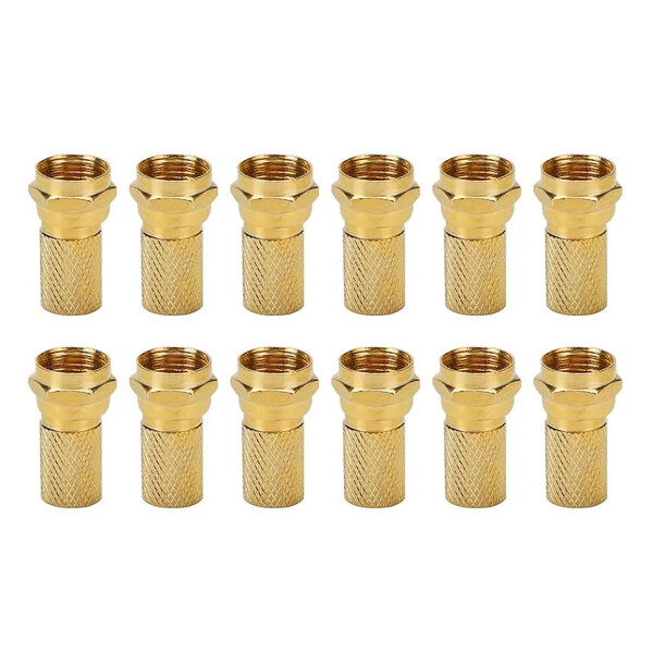 100x F-Stecker 7mm Gold