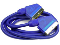 Scart-Kabel 5,0m blau, vergoldet