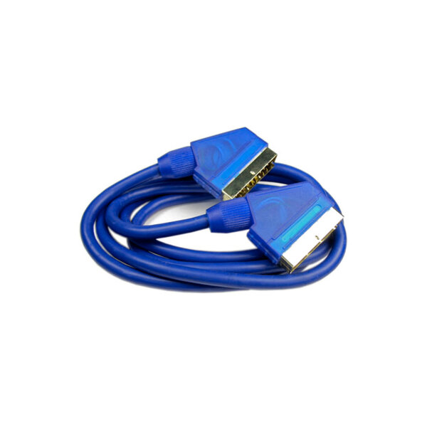 Scart-Kabel 3,0m blau, vergoldet